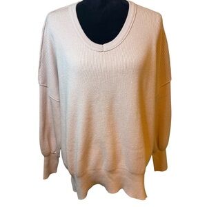ANRABESS | Women's Scoop Neck Sweater in Light Pink | Sz M